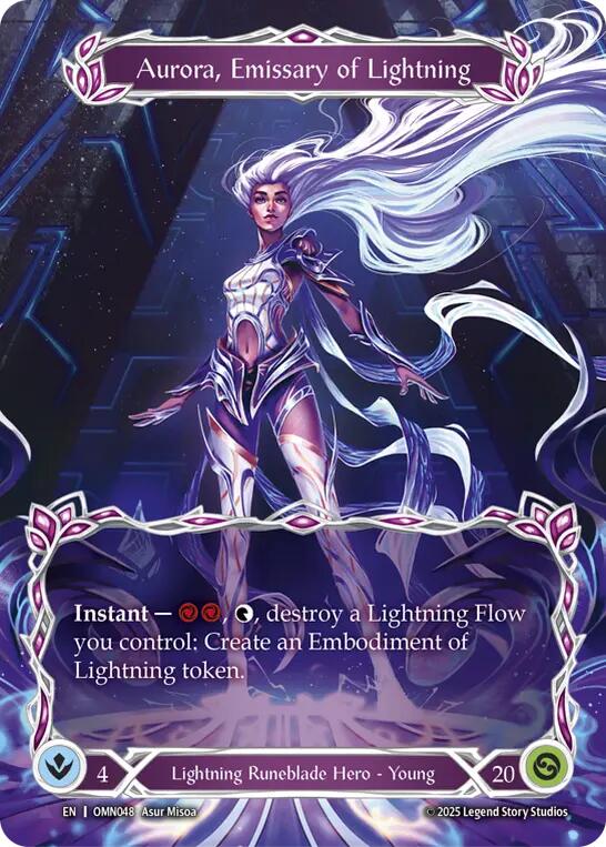 Aurora, Emissary of Lightning (Marvel) [OMN048] (Omens of the Third Age)  Cold Foil | Magic Magpie
