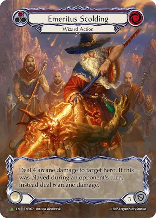 Emeritus Scolding (Red) (Marvel) [TNP007] (Promo)  Rainbow Foil | Magic Magpie