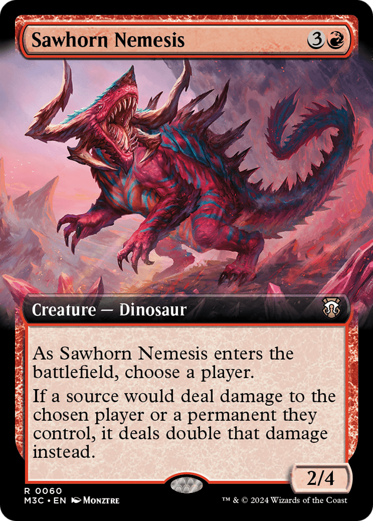 Sawhorn Nemesis (Extended Art) (Ripple Foil) [Modern Horizons 3 Commander] | Magic Magpie