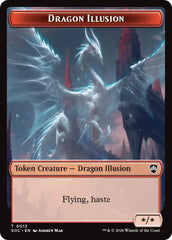 Dragon Illusion // Elemental (0019) Double-Sided Token [Secrets of Strixhaven Commander Tokens] | Magic Magpie