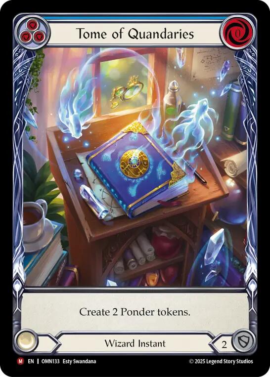 Tome of Quandaries (Blue) (Extended Art) [OMN133] (Omens of the Third Age)  Cold Foil | Magic Magpie