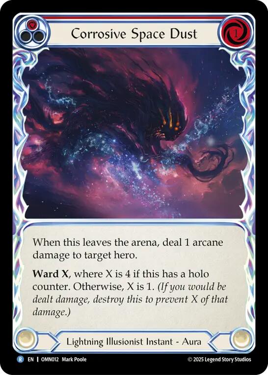 Corrosive Space Dust (Red) [OMN012] (Omens of the Third Age)  Rainbow Foil | Magic Magpie