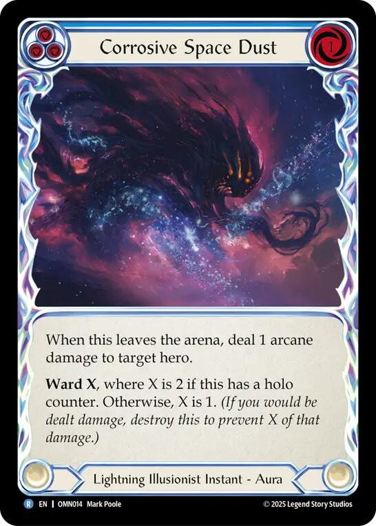 Corrosive Space Dust (Blue) [OMN014] (Omens of the Third Age)  Rainbow Foil | Magic Magpie