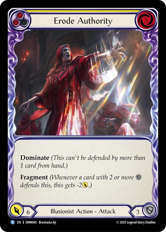Erode Authority (Yellow) [OMN045] (Omens of the Third Age)  Rainbow Foil | Magic Magpie