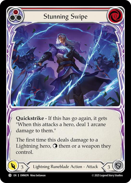 Stunning Swipe (Red) [OMN074] (Omens of the Third Age)  Rainbow Foil | Magic Magpie