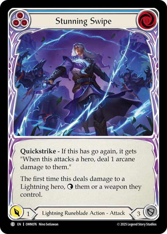 Stunning Swipe (Blue) [OMN076] (Omens of the Third Age)  Rainbow Foil | Magic Magpie