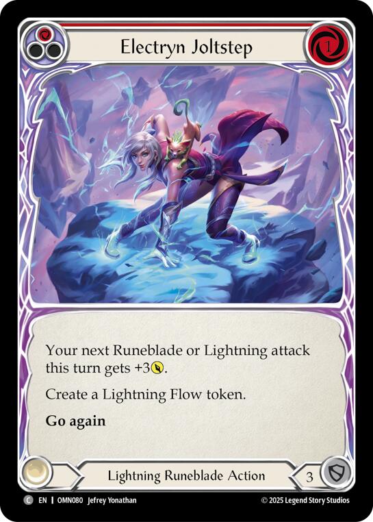 Electryn Joltstep (Red) [OMN080] (Omens of the Third Age)  Rainbow Foil | Magic Magpie