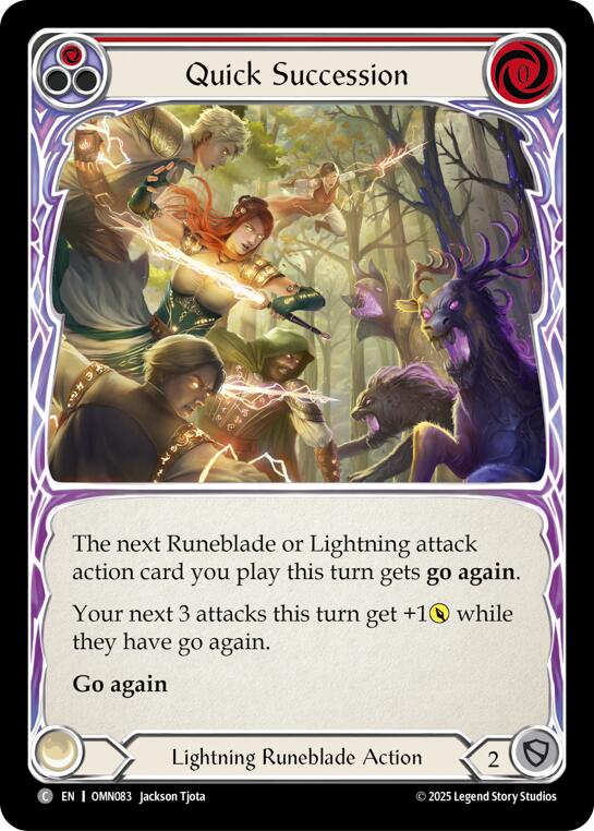 Quick Succession (Red) [OMN083] (Omens of the Third Age)  Rainbow Foil | Magic Magpie