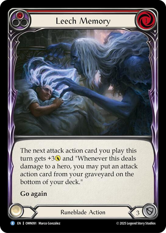 Leech Memory (Red) [OMN091] (Omens of the Third Age)  Rainbow Foil | Magic Magpie