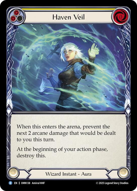Haven Veil (Yellow) [OMN138] (Omens of the Third Age)  Rainbow Foil | Magic Magpie