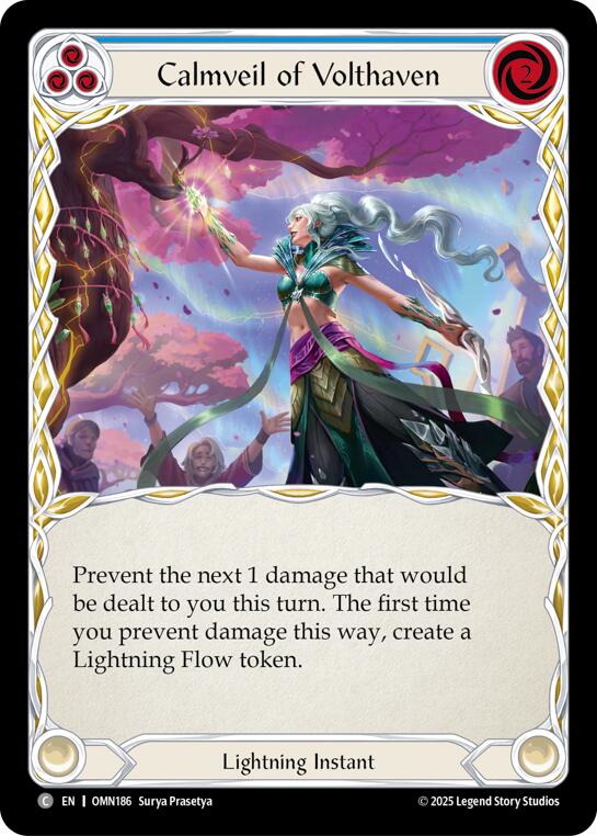 Calmveil Of Volthaven (Blue) [OMN186] (Omens of the Third Age)  Rainbow Foil | Magic Magpie