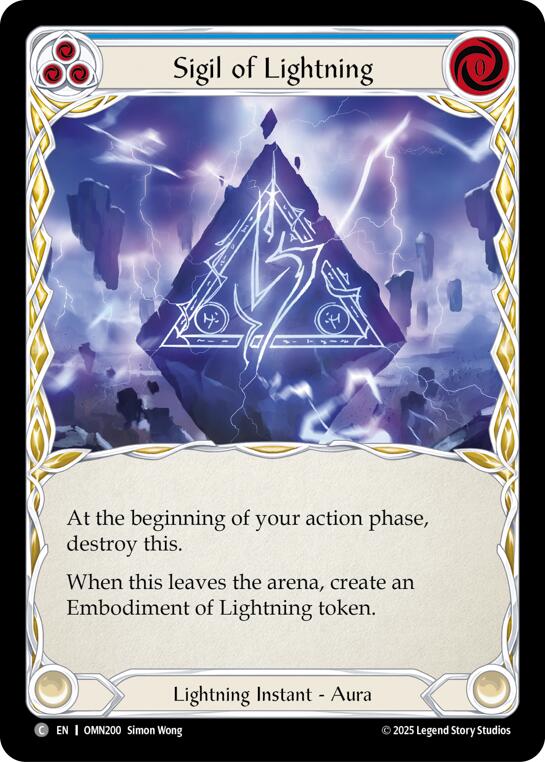 Sigil Of Lightning (Blue) [OMN200] (Omens of the Third Age) | Magic Magpie
