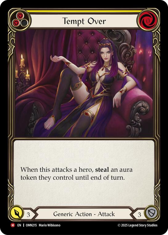 Tempt Over (Yellow) [OMN215] (Omens of the Third Age)  Rainbow Foil | Magic Magpie