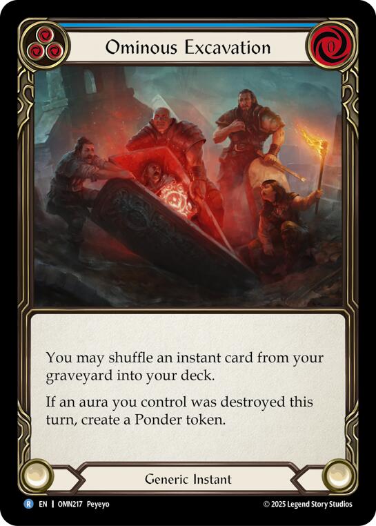 Ominous Excavation (Blue) [OMN217] (Omens of the Third Age)  Rainbow Foil | Magic Magpie