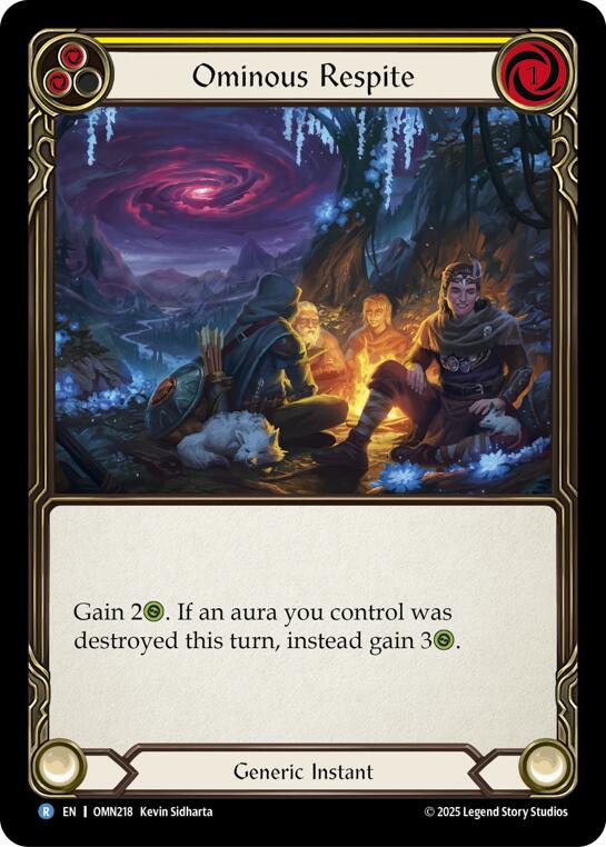 Ominous Respite (Yellow) [OMN218] (Omens of the Third Age)  Rainbow Foil | Magic Magpie