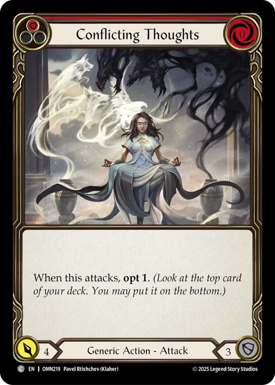 Conflicting Thoughts (Red) [OMN219] (Omens of the Third Age)  Rainbow Foil | Magic Magpie