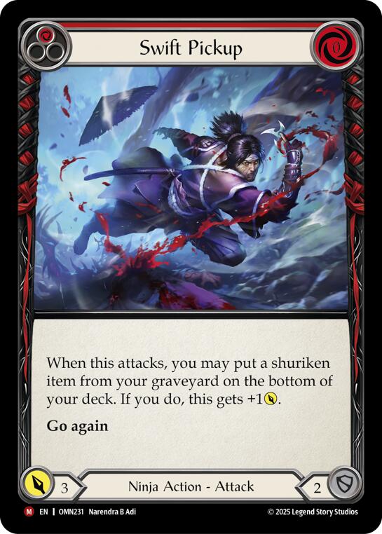Swift Pickup (Red) [OMN231] (Omens of the Third Age)  Rainbow Foil | Magic Magpie