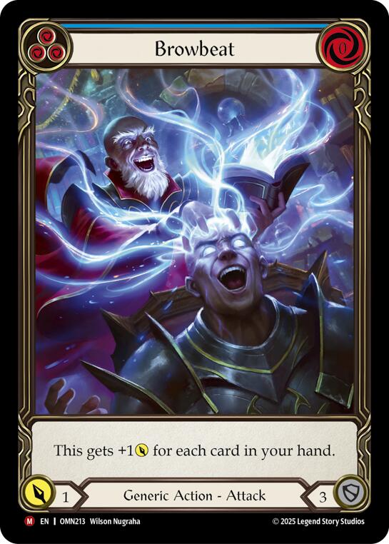 Browbeat (Blue) (Extended Art) [OMN213] (Omens of the Third Age)  Cold Foil | Magic Magpie