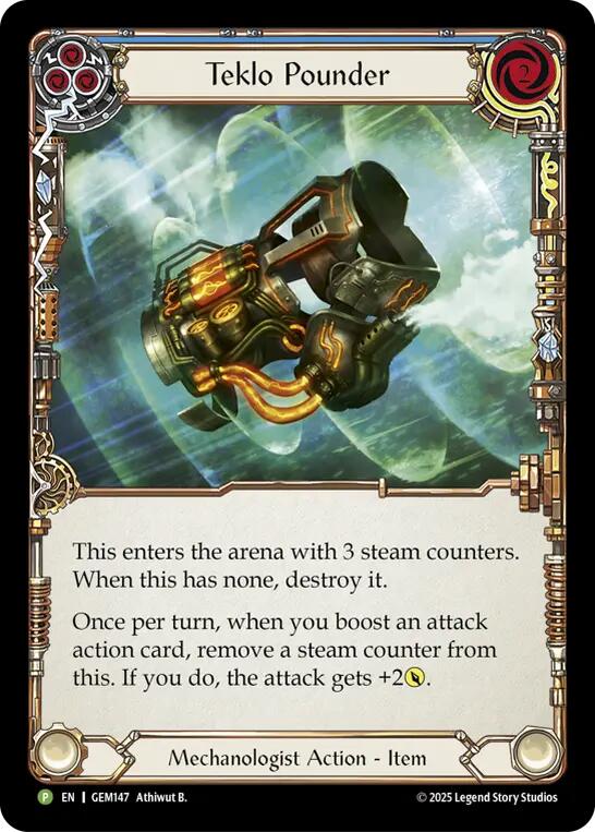 Teklo Pounder (Blue) [GEM147-CF] (GEM Pack 5)  Cold Foil | Magic Magpie