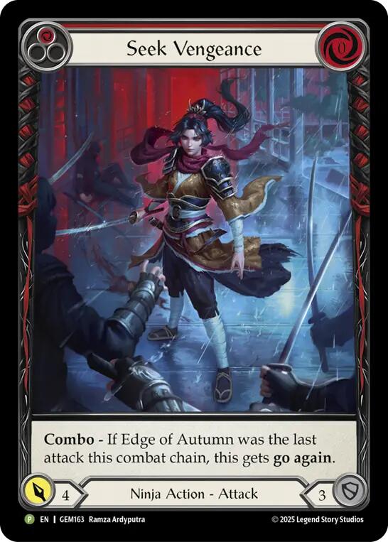 Seek Vengeance (Red) [GEM163] (GEM Pack 5) | Magic Magpie