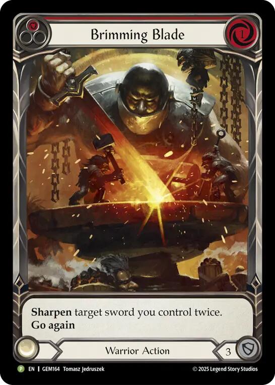 Brimming Blade (Red) [GEM164-RF] (GEM Pack 5)  Rainbow Foil | Magic Magpie