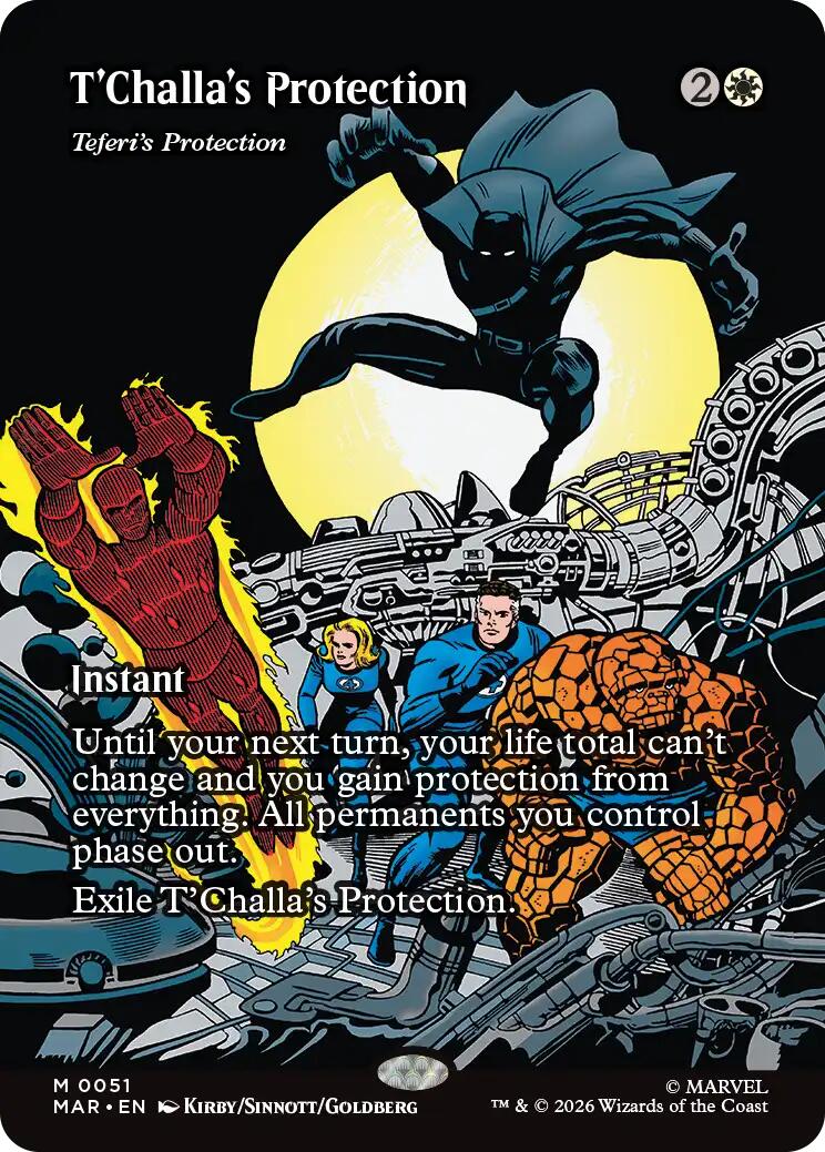 T'Challa's Protection - Teferi's Protection (Borderless) [Marvel Universe: Eternal-Legal] | Magic Magpie