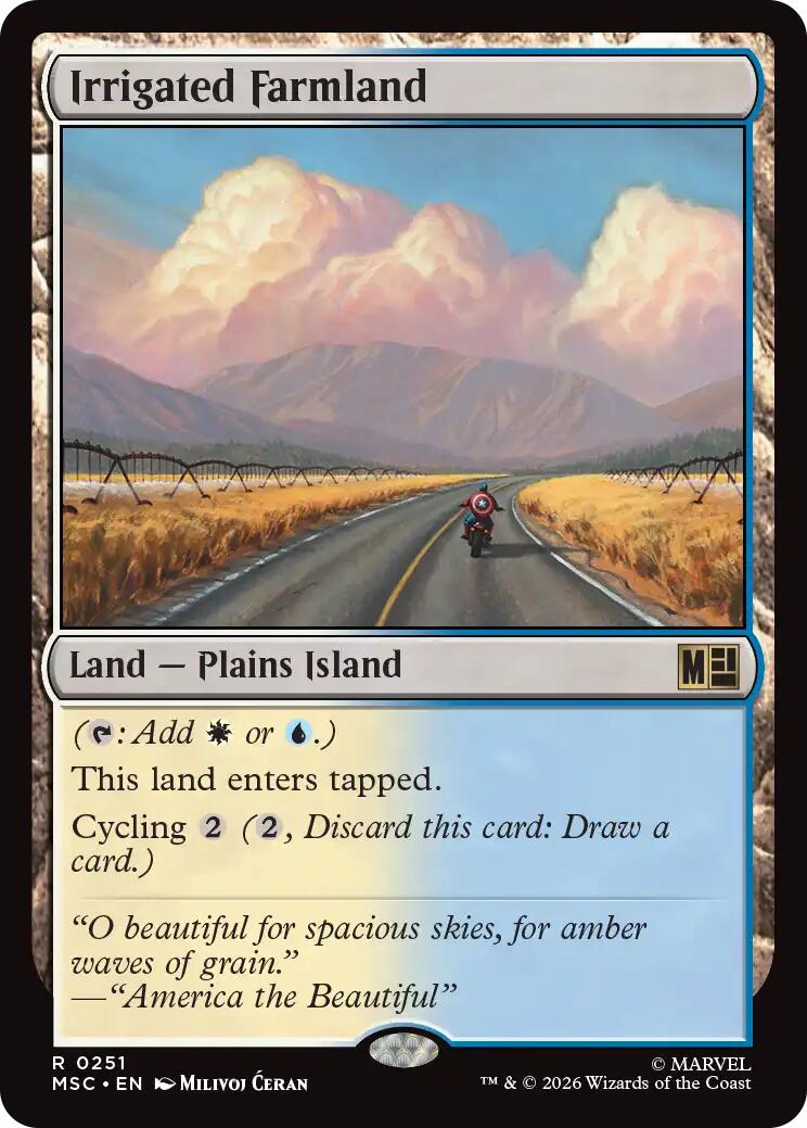 Irrigated Farmland (Surge Foil) [Marvel Super Heroes Commander] | Magic Magpie