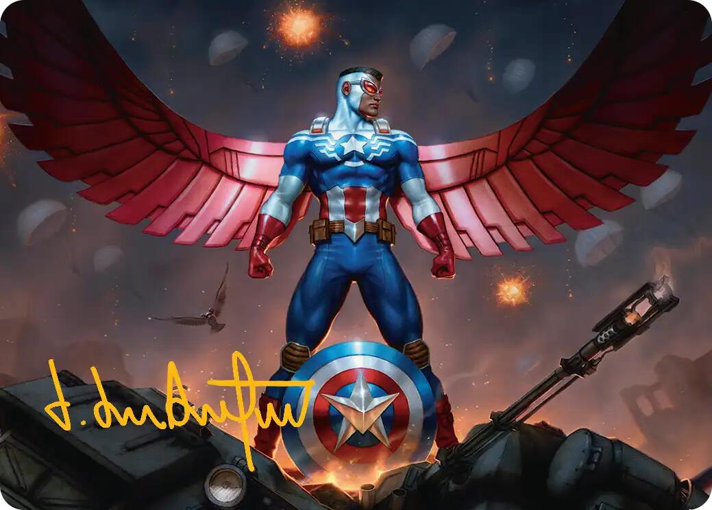 Captain America, Wings of Freedom Art Card (2/45) (Gold-Stamped Signature) [Marvel Super Heroes Art Series] | Magic Magpie
