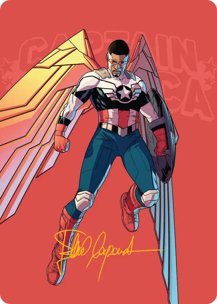 Captain America, Wings of Freedom Art Card (22/45) (Gold-Stamped Signature) [Marvel Super Heroes Art Series] | Magic Magpie