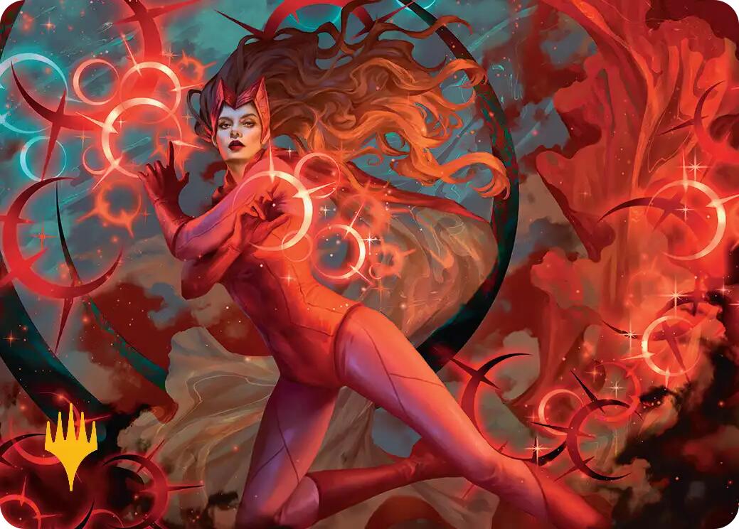 Scarlet Witch, Chaotic Avenger Art Card (Gold-Stamped Planeswalker Symbol) [Marvel Super Heroes Art Series] | Magic Magpie