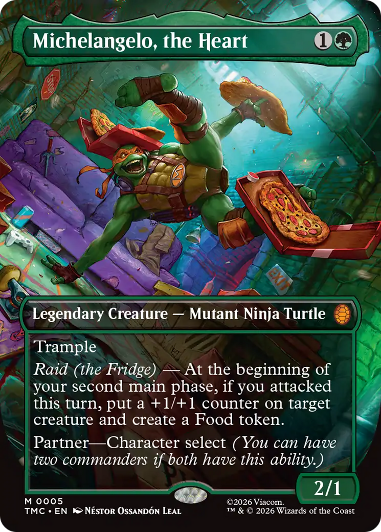 Michelangelo, the Heart (Borderless) [Teenage Mutant Ninja Turtles Commander] | Magic Magpie