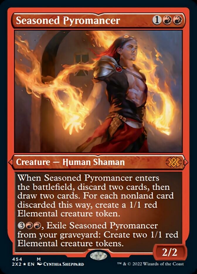 Seasoned Pyromancer (Foil Etched) [Double Masters 2022] | Magic Magpie