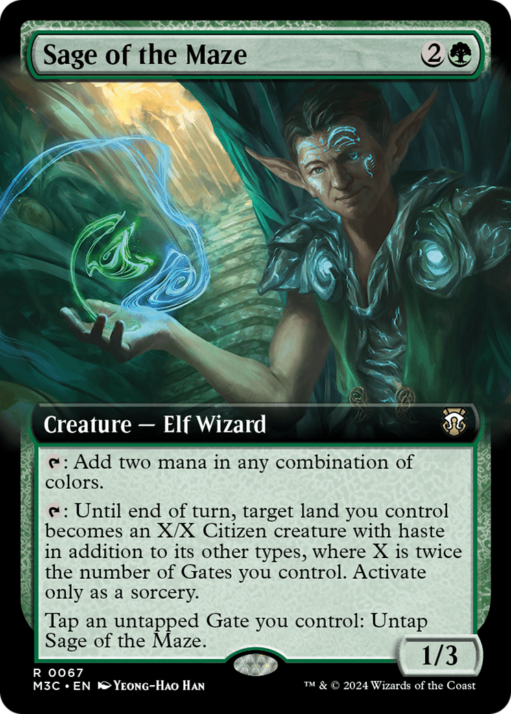 Sage of the Maze (Extended Art) (Ripple Foil) [Modern Horizons 3 Commander] | Magic Magpie