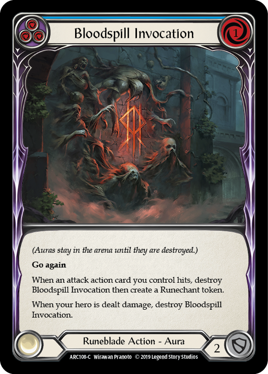 Bloodspill Invocation (Blue) [ARC108-C] (Arcane Rising)  1st Edition Rainbow Foil | Magic Magpie
