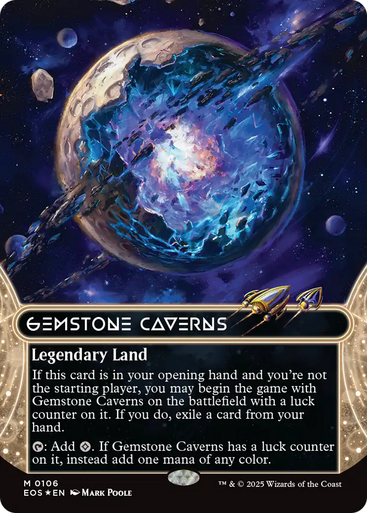 Gemstone Caverns (0106) (Borderless) (Galaxy Foil) [Edge of Eternities: Stellar Sights] | Magic Magpie