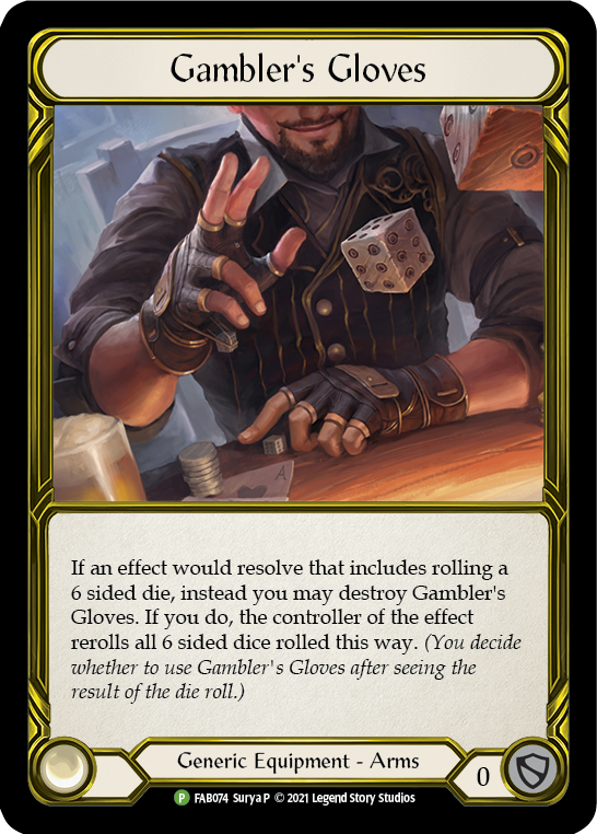 Gambler's Gloves (Golden) [FAB074] (Promo)  Cold Foil | Magic Magpie