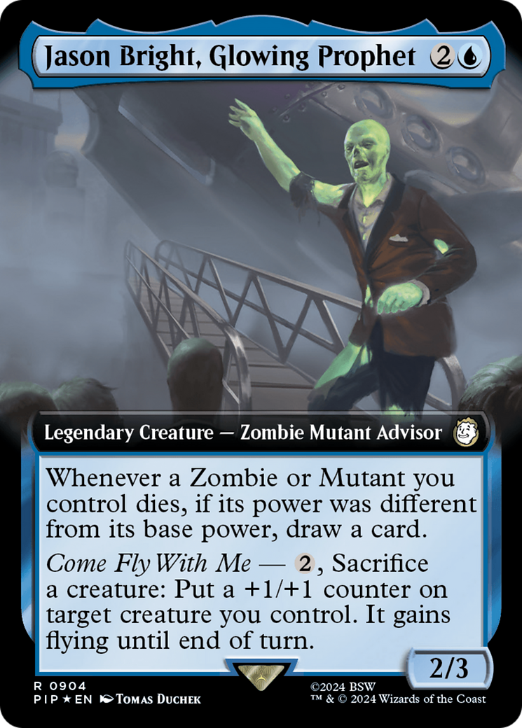 Jason Bright, Glowing Prophet (Extended Art) (Surge Foil) [Fallout] | Magic Magpie