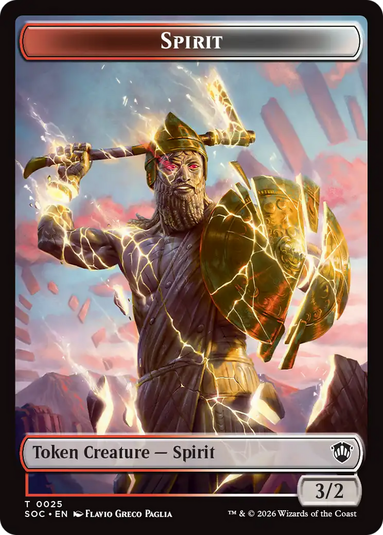 Spirit (0025) // Copy Double-Sided Token [Secrets of Strixhaven Commander Tokens] | Magic Magpie
