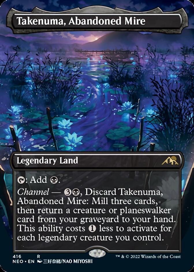 Takenuma, Abandoned Mire (Borderless Alternate Art) [Kamigawa: Neon Dynasty] | Magic Magpie