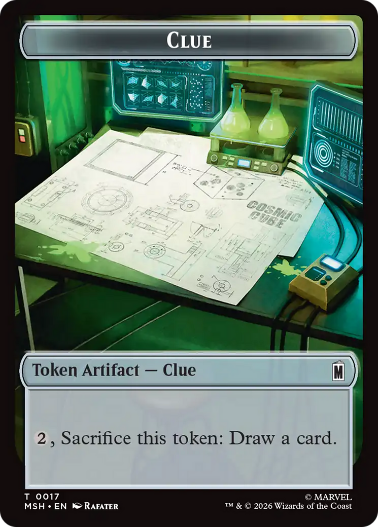 Soldier // Clue Double-Sided Token [Marvel Super Heroes Tokens] | Magic Magpie