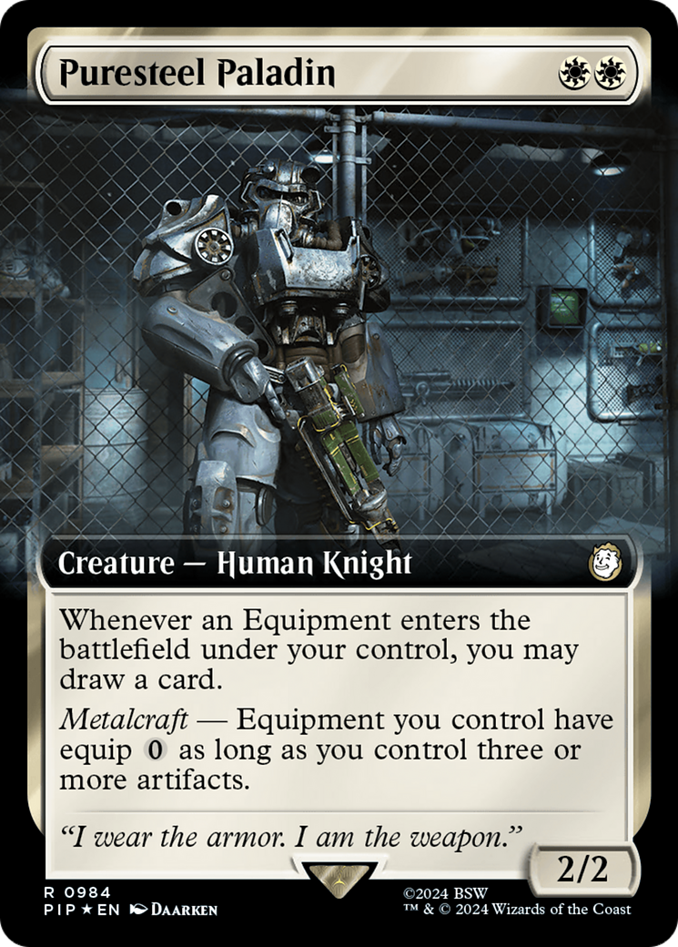 Puresteel Paladin (Extended Art) (Surge Foil) [Fallout] | Magic Magpie