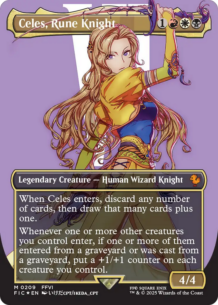 Celes, Rune Knight (Borderless) (Surge Foil) [FINAL FANTASY Commander] | Magic Magpie