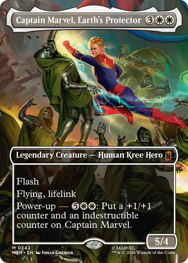 Captain Marvel, Earth's Protector (Borderless) (0342) [Marvel Super Heroes] | Magic Magpie