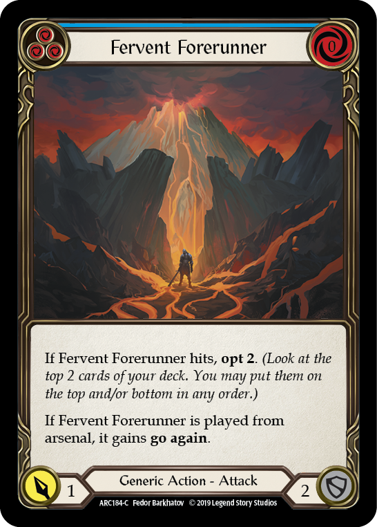 Fervent Forerunner (Blue) [ARC184-C] (Arcane Rising)  1st Edition Normal | Magic Magpie