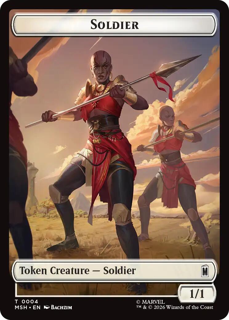 Soldier // Goat Double-Sided Token [Marvel Super Heroes Commander Tokens] | Magic Magpie