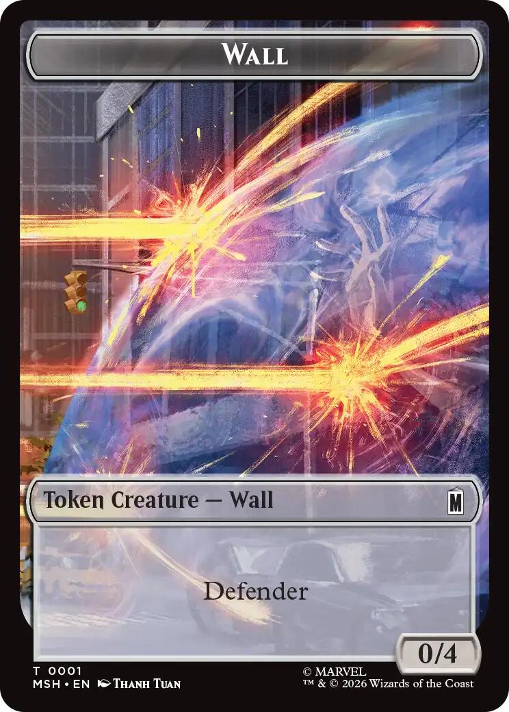 Wall // Alien Double-Sided Token [Marvel Super Heroes Tokens] | Magic Magpie