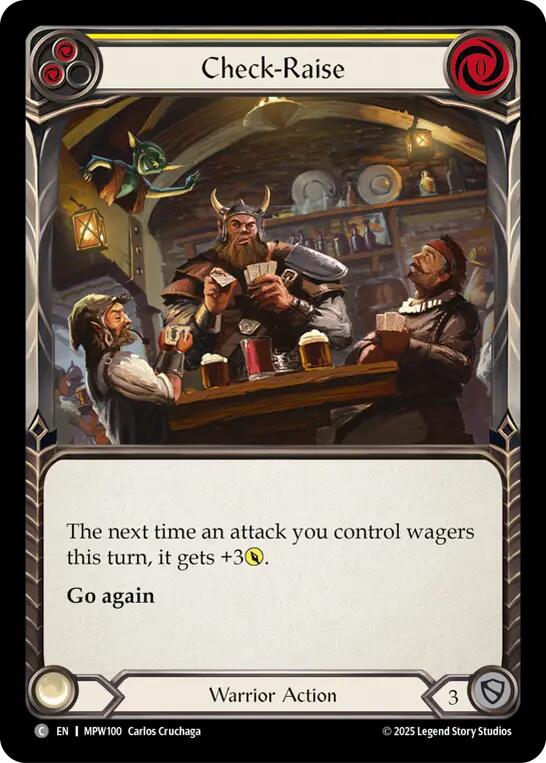 Check-Raise (Yellow) [MPW100] (Mastery Pack Warrior)  Rainbow Foil | Magic Magpie