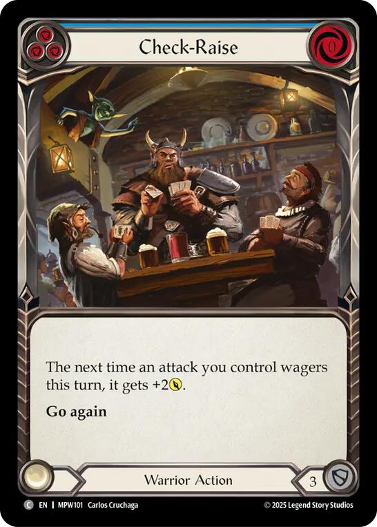 Check-Raise (Blue) [MPW101] (Mastery Pack Warrior)  Rainbow Foil | Magic Magpie