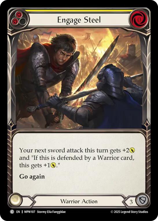 Engage Steel (Yellow) [MPW107] (Mastery Pack Warrior)  Rainbow Foil | Magic Magpie