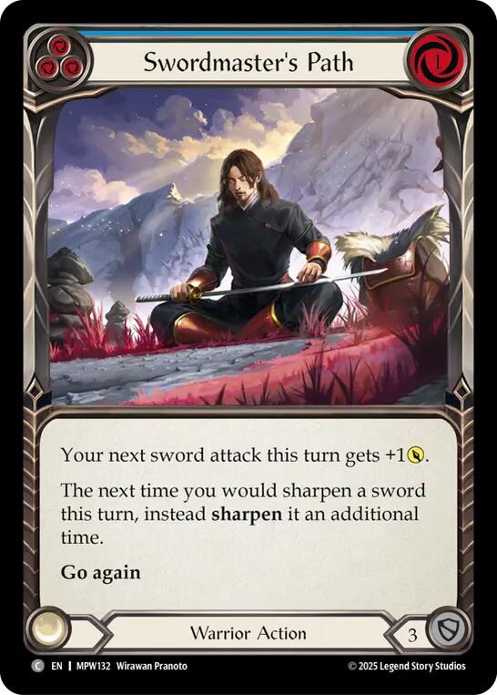 Swordmaster's Path (Blue) [MPW132] (Mastery Pack Warrior)  Rainbow Foil | Magic Magpie